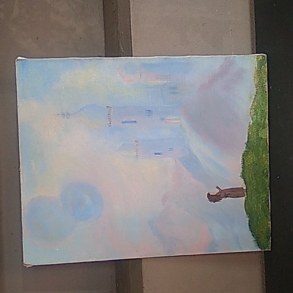 Castle in The Sky Hand-painted Canvas - Picture 1 of 5